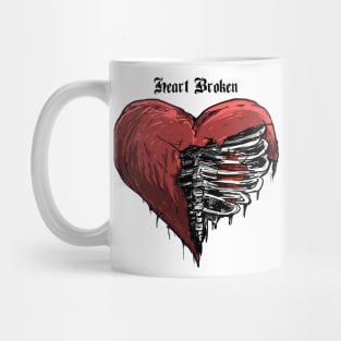 Heart Broken with Text Mug